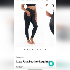 Sweetlegs Black Faux Leather Leggings, Small